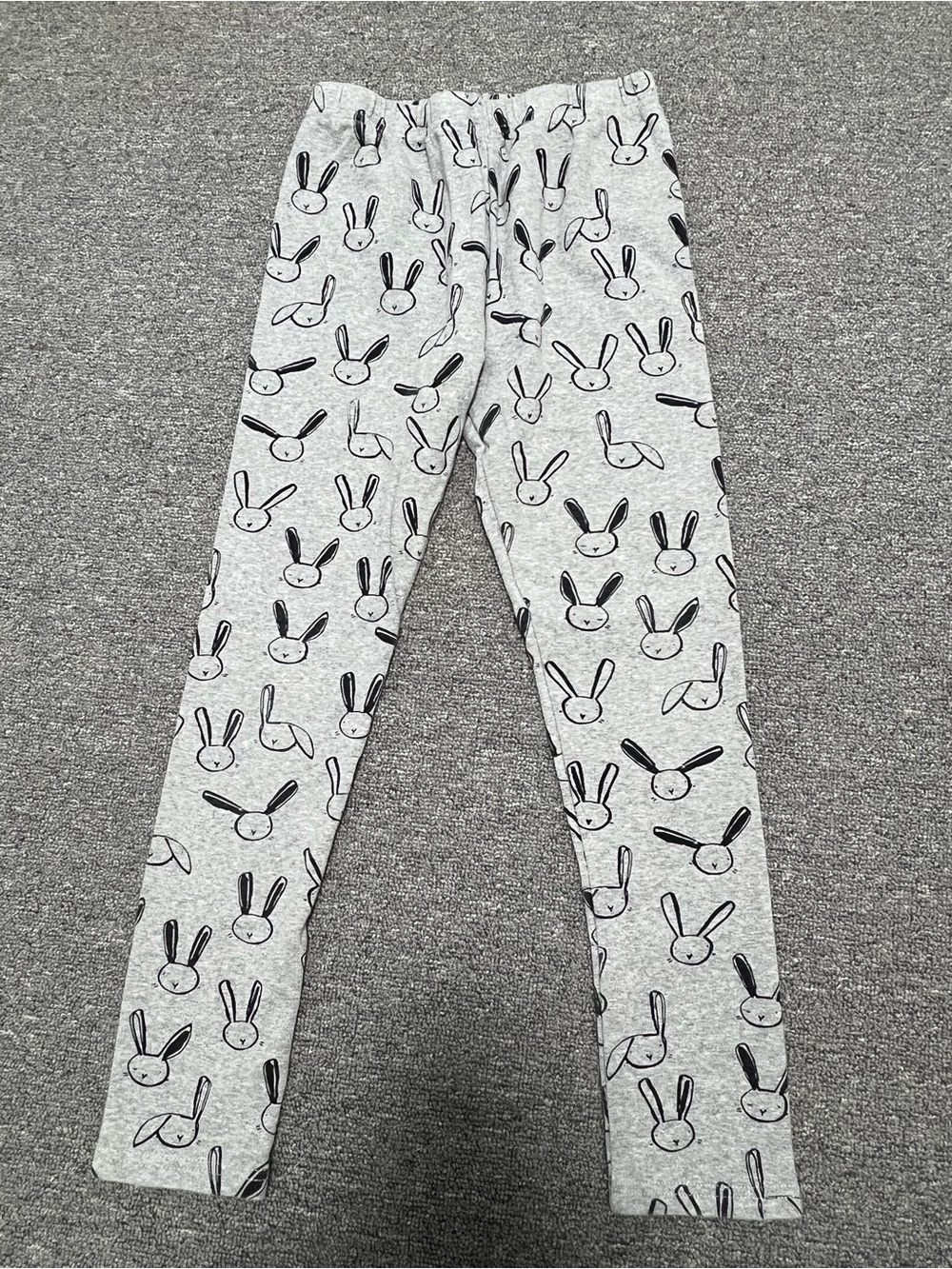 Girls' Gray Bunny Print Leggings 8-10T